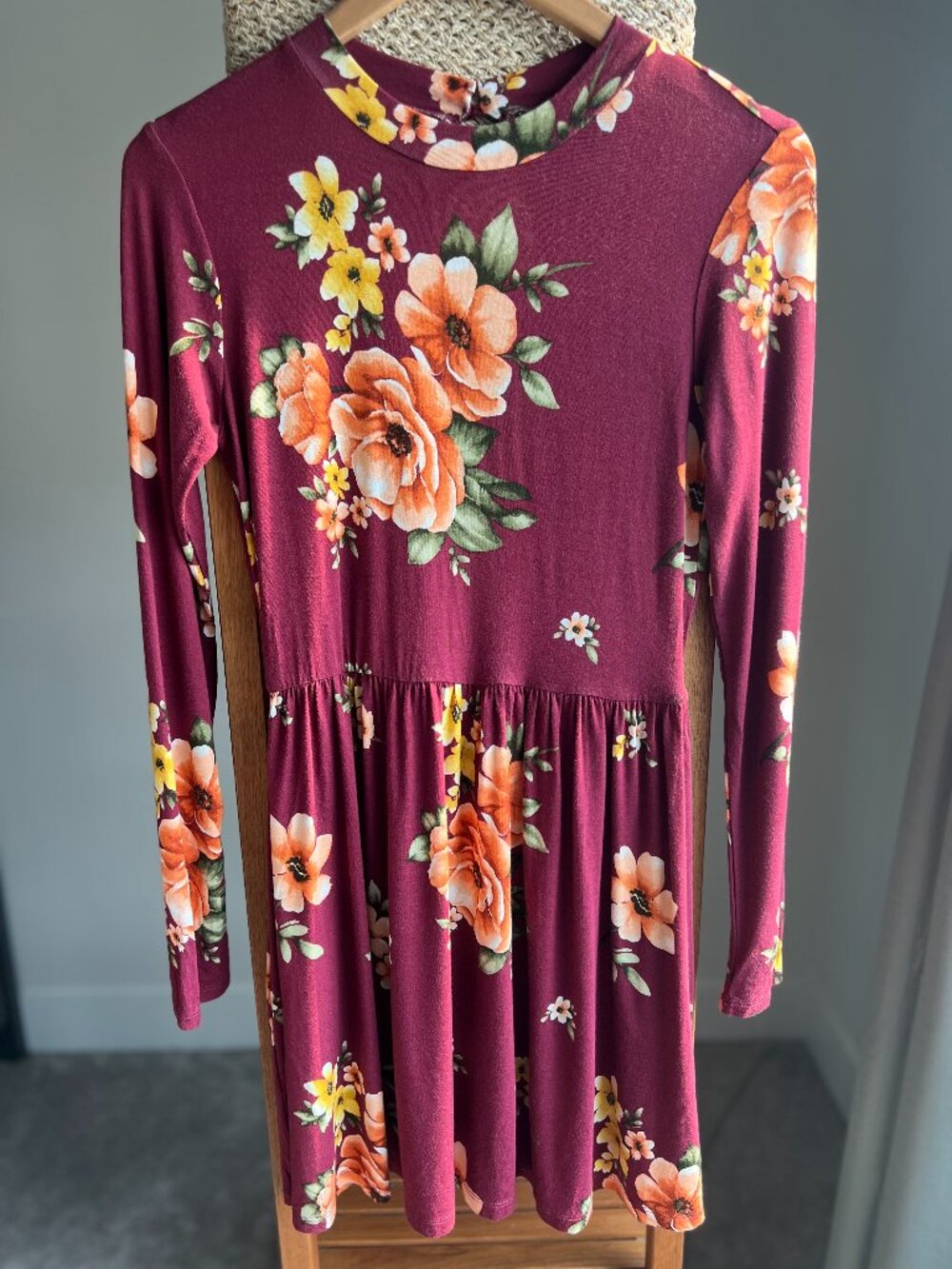 Forever 21 Floral Long-Sleeve Aline Dress